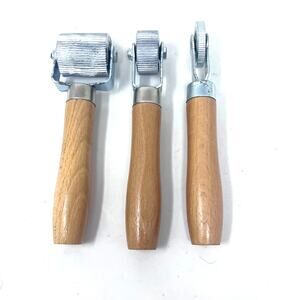 Car Sound Deadening Roller Tool Set of 3 Metal Heads Wooden Handles